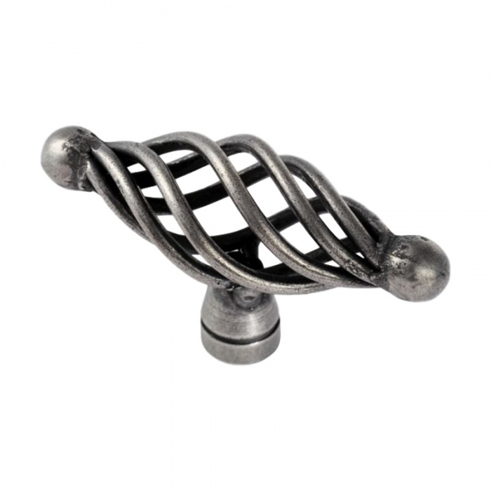 Antique Pewter Effect Finish Cage Style, Antique Pewter Kitchen Cabinet Knobs