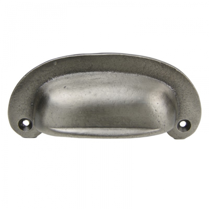 Oval Kitchen Drawer Cabinet Cup Pull Handle, Pewter Dresser Handles