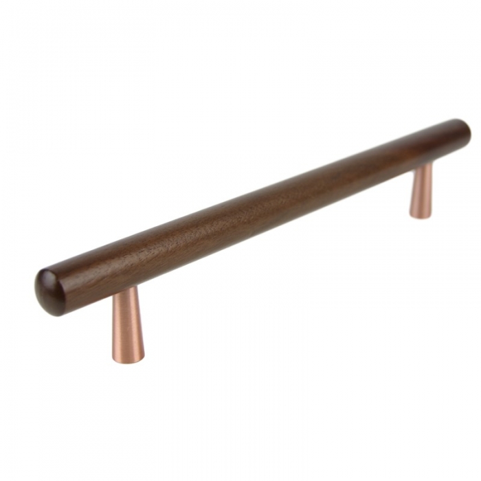 Walnut Brushed Copper Finish Kitchen, Copper Handles For Kitchen Cabinets