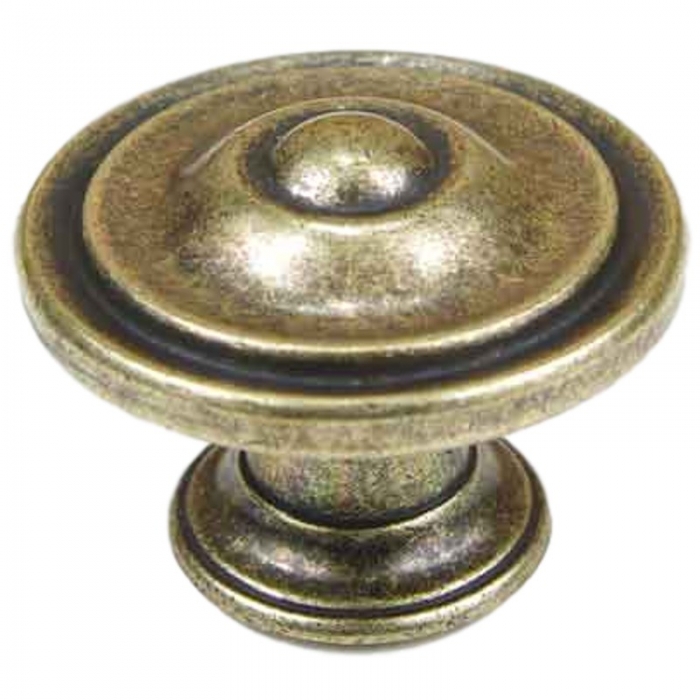 Antique Brass Bution Style Traditional, Vintage Looking Dresser Knobs